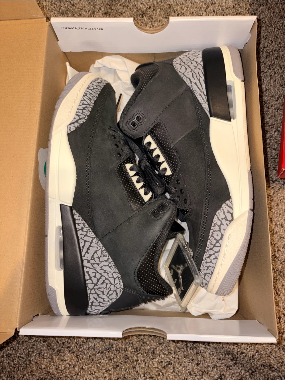 Air Jordan 3 Off Noir Size 12 W (10.5 M) in EXCELLENT Condition